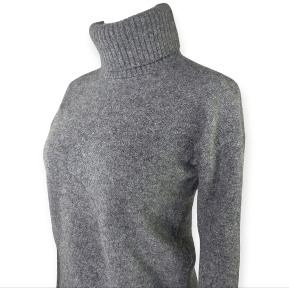 Madewell 100% Responsible Cashmere Gray Ribbed Turtleneck Sweater Women’s Small - Picture 1 of 8